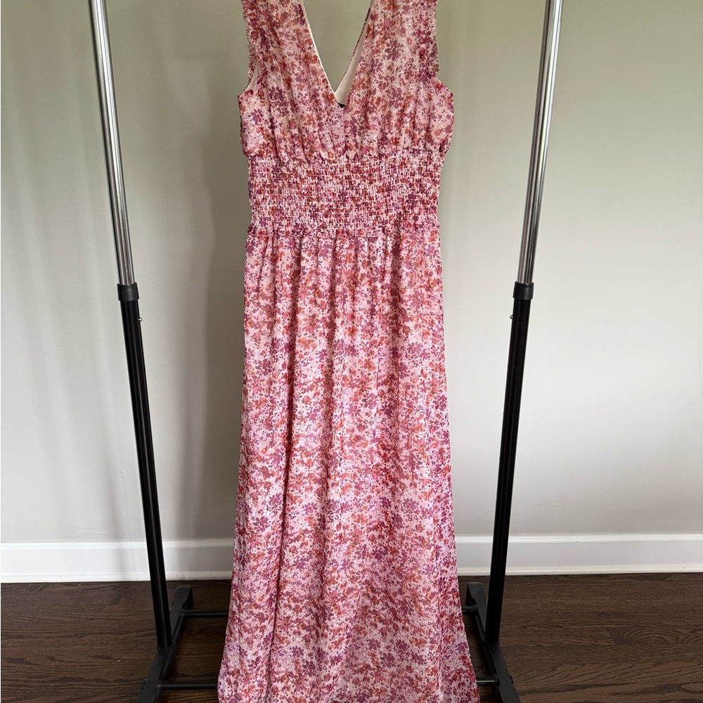 Banana Republic Floral Pink Maxi Dress